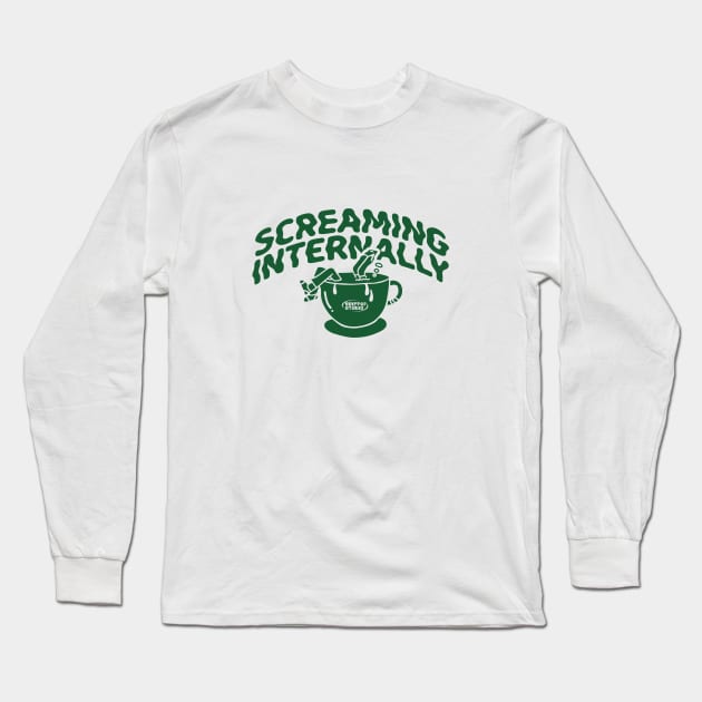 Screaming Internally Long Sleeve T-Shirt by Chipperstudio